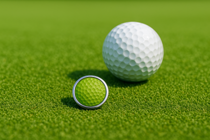 Marque-balle de golf personnalisé sur le green